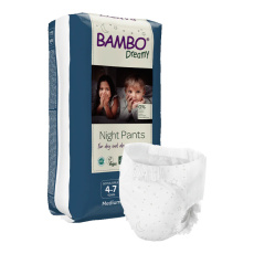 BAMBO Dreamy kalhotky plenkové jednorázové Night Pants 4-7 let, unisex, 15-35 kg, 10 ks BAMBO Dreamy kalhotky plenkové jednorázové Night Pants 4-7 let, unisex, 15-35 kg, 10 ks