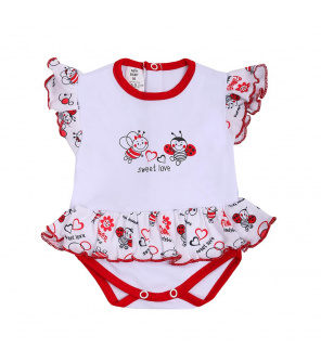 Kojenecké body s krátkým rukávem a volánkem New Baby Beruška Kojenecké body s krátkým rukávem a volánkem New Baby Beruška