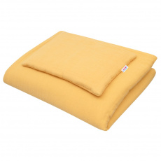 Mušelínový set do postýlky s výplní New Baby 100x70 cm hořčicový Mušelínový set do postýlky s výplní New Baby 100x70 cm hořčicový