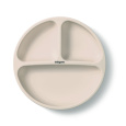 BABYONO Talíř silikonový s přísavkou - beige 6m+