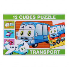 Skládací obrázkové kostky 12 ks transport Skládací obrázkové kostky 12 ks transport