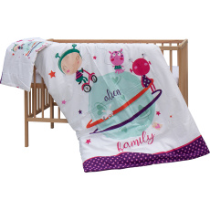 Levná postýlka s vyndavacími příčkami - přírodní ECO - 120x60 cm s výbavou Velcí kamarádi Barva soupravy: Moly