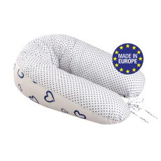 Bomimi ADOS kojící polštář 150x30, SRDÍČKA-puntíky modrá/bílá Bomimi ADOS kojící polštář 150x30, SRDÍČKA-puntíky modrá/bílá
