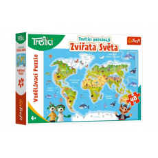 Puzzle Treflíci poznávají Zvířata světa 48 dílků 60x40cm v krabici 33x23x6cm Puzzle Treflíci poznávají Zvířata světa 48 dílků 60x40cm v krabici 33x23x6cm