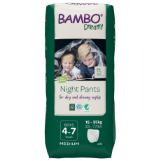 BAMBO Dreamy Night Pants Kalhotky plenkové jednorázové Boys 4-7 let (15-35 kg) 10 ks