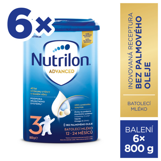 NUTRILON Mléko batolecí 3 Advanced od uk. 12. měsíce 6x 800 g