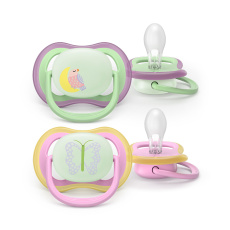 Philips AVENT Šidítko Ultra air noční 6-18m dívka, 2ks Philips AVENT Šidítko Ultra air noční 6-18m dívka, 2ks