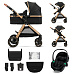 KINDERKRAFT Kočárek kombinovaný 3v1 Esme Pro Pure Black
