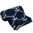 LittleUp Bavlněná dětská deka 100x80 cm LittleUp Dark Blue Anchors