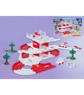 Garáž + dráha Kid Cars 3D Nemocnice plast 4,8m v krabici 59x40x15cm 12m+ Wader Garáž + dráha Kid Cars 3D Nemocnice plast 4,8m v krabici 59x40x15cm 12m+ Wader