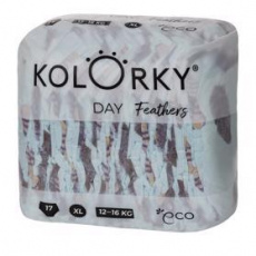 KOLORKY DAY Pleny jednorázové eko, peří XL (12-16 kg) 17 ks KOLORKY DAY Pleny jednorázové eko, peří XL (12-16 kg) 17 ks