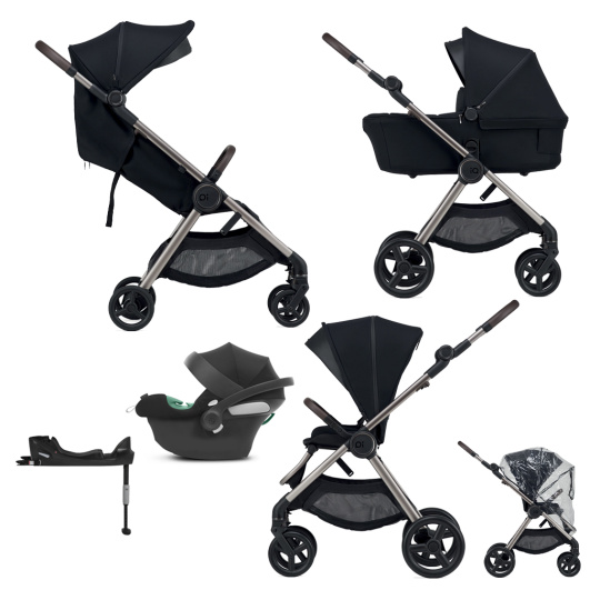 ANEX SET Kočárek kombinovaný IQ Smoky premium + CYBEX Aton B2 i-Size + základna