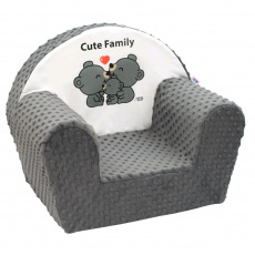 Dětské křeslo z Minky New Baby Cute Family šedé Dětské křeslo z Minky New Baby Cute Family šedé