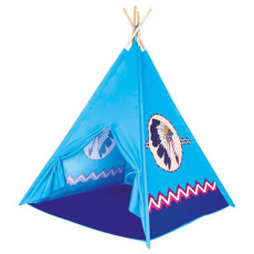 BINO Dětský stan TeePee modrý, 4 stěny BINO Dětský stan TeePee modrý, 4 stěny