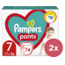 2x PAMPERS Pants Kalhotky plenkové jednorázové 7 (17 kg+) 74 ks - MEGA PACK