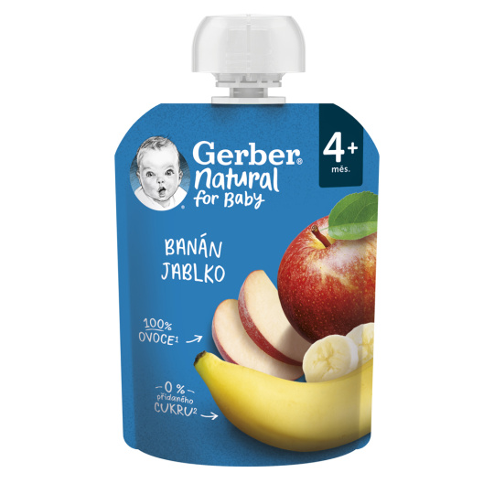 GERBER Natural kapsička banán a jablko 90 g