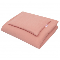 Mušelínový set do postýlky s výplní New Baby 100x70 cm růžový Mušelínový set do postýlky s výplní New Baby 100x70 cm růžový