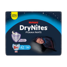 HUGGIES® Kalhotky plenkové jednorázové DryNites MEGA 17-30 kg Boy, 26 ks, M HUGGIES® Kalhotky plenkové jednorázové DryNites MEGA 17-30 kg Boy, 26 ks, M
