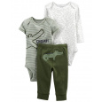 CARTER'S Set 3dílný body kr. rukáv, body dl. rukáv, tepláky Green Croc kluk LBB PRO, vel. 46