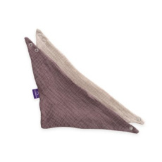 TRÄUMELAND Bandana Bib 2 ks Beige & Schokopflaume TRÄUMELAND Bandana Bib 2 ks Beige & Schokopflaume