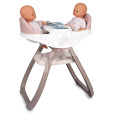 Smoby Jídelní židle pro dvojčata Twin Highchair 2in1 Natur D'Amour Baby Nurse  pro 42 cm panenky se 4 doplňky od 24 měsíců