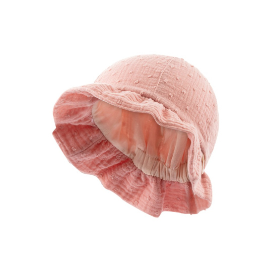 STERNTALER Klobouk mušelinový na zavazování s UV filtrem 30 tečky holka 41 cm-4-5 m