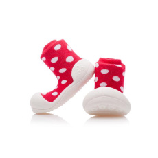 ATTIPAS Botičky Polka Dot AD06 Red XL vel.22,5, 126-135 mm ATTIPAS Botičky Polka Dot AD06 Red XL vel.22,5, 126-135 mm