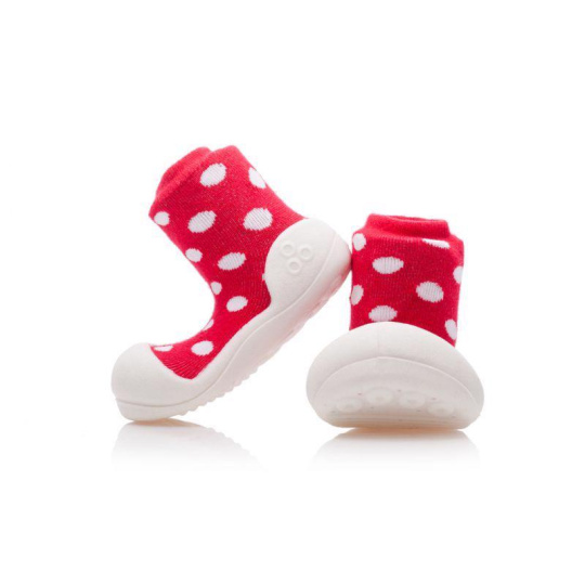 ATTIPAS Botičky Polka Dot AD06 Red XL vel.22,5, 126-135 mm