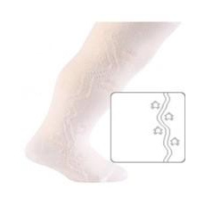WOLA Punčochy kojenecké tenké bavlněné jednobarevné se vzorem holka off White 80-86 WOLA Punčochy kojenecké tenké bavlněné jednobarevné se vzorem holka off White 80-86