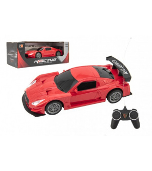 Auto RC sport plast 20cm červené na baterie 27MHz v krabici 26x10x12cm Auto RC sport plast 20cm červené na baterie 27MHz v krabici 26x10x12cm