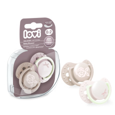 LOVI Dudlík mini Baby shower 0-2m 2ks holka