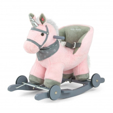 Houpací koník s melodií a kolečky Milly Mally Polly růžový Houpací koník s melodií a kolečky Milly Mally Polly růžový