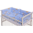 Dětská postýlka se stahovací bočnicí - bílá - 120x60 cm s kompletní výbavou Mráček Barva soupravy: Mráček modrý