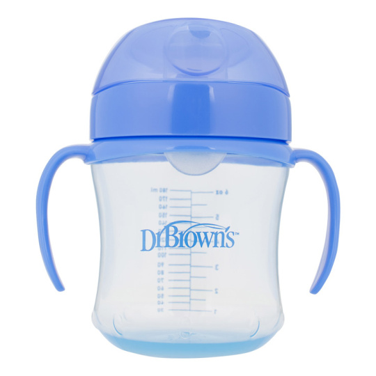 DR.BROWN'S Hrnek s měkkým náustkem 180ml 6m+, modrý (TC61004-INTL)