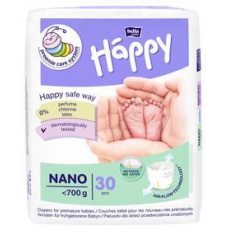 BELLA HAPPY Pleny jendorázové Nano (do 0,7 kg) 30 ks BELLA HAPPY Pleny jendorázové Nano (do 0,7 kg) 30 ks