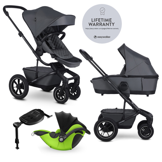 EASYWALKER Kočárek kombinovaný Harvey⁵ Premium 2v1 Mineral Grey LITE AIR + KIDDY Evoluna i-size 2