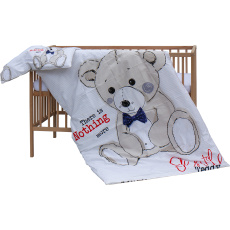 Levná postýlka s vyndavacími příčkami - přírodní ECO - 120x60 cm s výbavou Velcí kamarádi Barva soupravy: Tiko