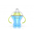 BABYONO Hrnek netekoucí s měkkým náustkem Natural Nursing 180 ml modrá