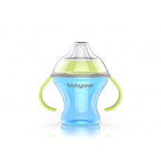 BABYONO Hrnek netekoucí s měkkým náustkem Natural Nursing 180 ml modrá