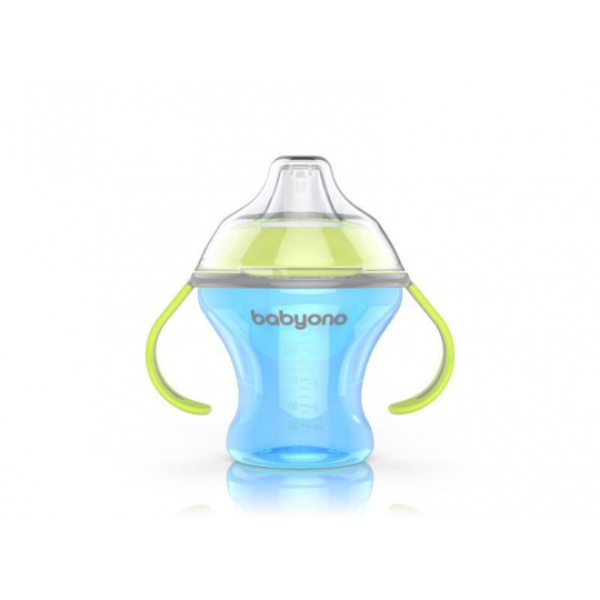 BABYONO Hrnek netekoucí s měkkým náustkem Natural Nursing 180 ml modrá BABYONO Hrnek netekoucí s měkkým náustkem Natural Nursing 180 ml modrá