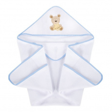 KLUPS Osuška s kapucí Teddy blue 100x100 cm KLUPS Osuška s kapucí Teddy blue 100x100 cm