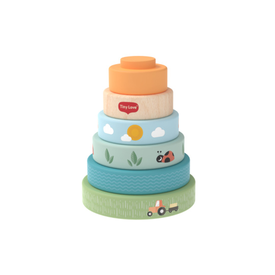 Nasazovací kroužky dřevěné Farmers Funday