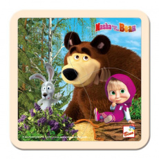BINO Máša a medvěd puzzle se zajícem 15x15 cm BINO Máša a medvěd puzzle se zajícem 15x15 cm