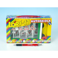 Stavebnice LORI 11 Autoškola Dopravní značky 16ks+2 kužely+auto plast v krabici 22x13x6cm Stavebnice LORI 11 Autoškola Dopravní značky 16ks+2 kužely+auto plast v krabici 22x13x6cm