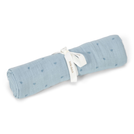 Plena zavinovací 120x120 cm s potiskem Pure Denim Blue