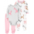 CARTER'S Set 3dílný overal na druky, polodupačky, body dl. rukáv Giraffe dívka LBB PRE, vel. 46