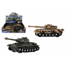 Tank plast 23x8cm na setrvačník na baterie se světlem se zvukem 2 barvy 8ks v boxu Tank plast 23x8cm na setrvačník na baterie se světlem se zvukem 2 barvy 8ks v boxu