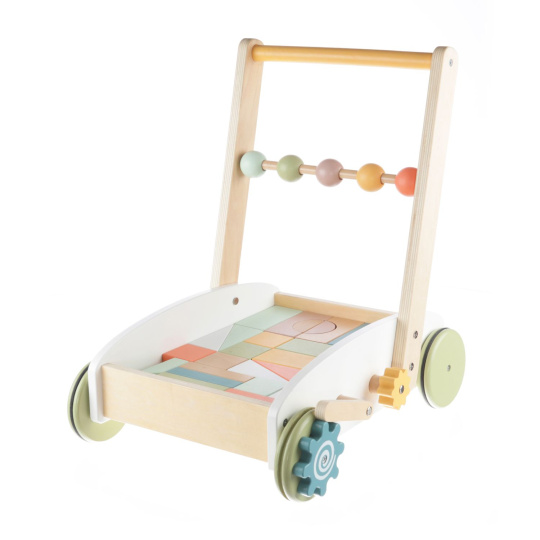 Zopa Dřevěný vozík s kostkami, Wood