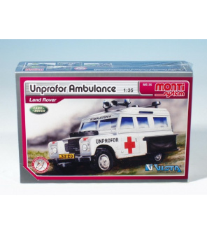 Stavebnice Monti 35 Unprofor Ambulance Land Rover 1:35 v krabici 22x15x6cm Stavebnice Monti 35 Unprofor Ambulance Land Rover 1:35 v krabici 22x15x6cm
