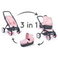 Smoby trojkombinace Powder Pink 3in1 Maxi Cosi&Quinny hluboký a sportovní a přenosná postýlka pro 42 cm panenku